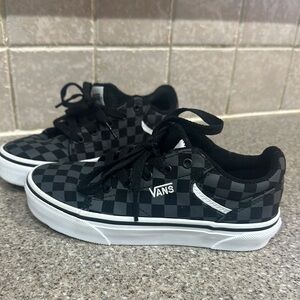 Vans Kids Black and Gray Checkered Sneakers